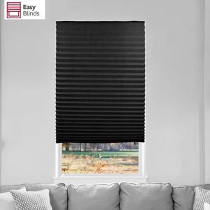 EasyBlinds - Plissé Gordijn - Tijdelijke Raamdecoratie Raambekleding - 50% Verduisterend - 120 x 180 cm - Zwart - Polyester