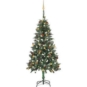 vidaXL - Kunstkerstboom - met - verlichting - en - kerstballen - 150 - cm