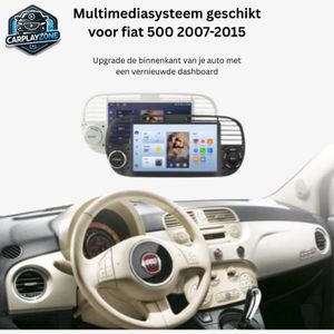 Autoradio - Geschikt voor Fiat 500 2007-2015 - Apple Carplay & Android Auto - Android 13 - 7 Inch HD Navigatiesysteem - Zwart - Achteruitrijcamera & Microfoon