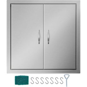 BBQ Toegangsdeur - Dubbele Deur - Buitenkeuken 61x61 cm - RVS
