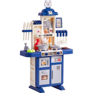 VEVOR Kinderkeuken – Speelgoedkeuken – 48-Delig Accessoires – Blauw – Perfect voor Kinderkamers en Speelruimtes