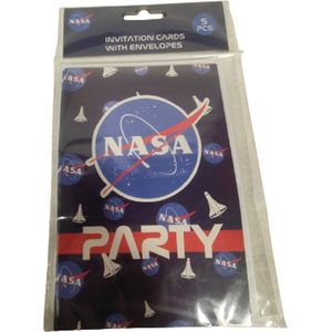 NASA Uitnodigingskaarten met envoloppen - Blauw / Wit / Rood - Karton / Papier - 15 x 10 cm