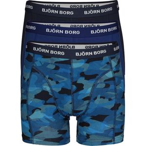 Björn Borg boxershorts Essential (3-pack) - heren boxers normale lengte - blauw Total Eclipse