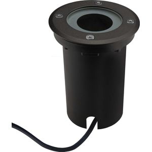 2x IP67 Grondspot Zwart LED Rond - GU10 - 1m Kabel
