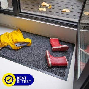 Deurmat binnen Studio M - CLASSIC - Droogloopmat binnen 90x150 cm - GRIJS - Schoonloopmat - Antislip Deurmat - Inloopmat - Deurmat voor binnen of buiten - Verschillende Afmetingen en Kleuren