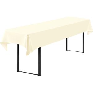 Showgeous 1 stuk biertafel tafelkleed universeel voor 50cm en 70cm biertafel hoezen voor biertafel biertafel hoezen biertafel hoes biertent set rechthoekige tafelkleden wasbaar 100x250cm (beige)