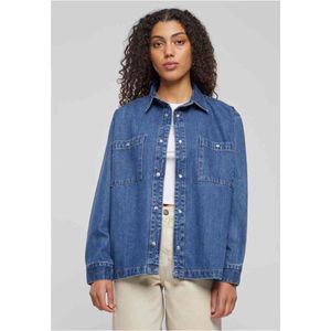 Urban Classics - Oversized Denim Shirt Blouse - L - Blauw