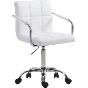 Bureaustoel Loiva designer - Wit - Kunstleer - Voor volwassenen - Ergonomische bureaustoel - Op wieltjes - In hoogte verstelbaar