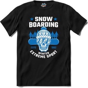 Winter Extreme Sport | Snowboarden - Bier - Winter sport - T-Shirt - Unisex - Zwart - Maat L