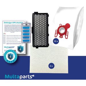 Miele Compact C1, Compact C2, S4, S6 serie stofzuiger-APK set | Complete onderhoudsset met stofzuigerzakken (10 x), motorfilter (2 x), HEPA filter, geursticks (5 x) APK-checklist & APK-sticker | Multaparts® huismerk stofzuiger-APK