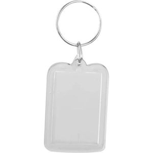 FSW-Products - 6 Stuks - Fotosleutelhanger - Transparant - Sleutelhanger - Plastic Keychain - Fotolijst - Sleutel labels