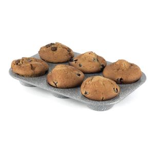 Muffin-bakvorm voor 6 kopjes - muffinvorm, muffinbakplaat met antiaanbaklaag, bakplaat met antiaanbaklaag, bakvorm voor cupcakes, brownies, vormen, mini-muffins bakvorm