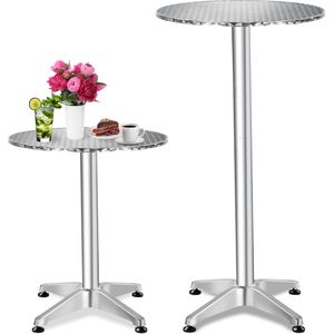 Tectake Bistro - Statafel - zilver - Ø60 cm - 401488