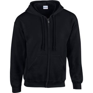 Gildan Zware Blend Unisex Adult Full Zip Hooded Sweatshirt Top (Zwart)