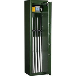 MustangSafes Wapenkluis MSG 1-08 S1 - 6 Wapenplaatsen - 124 cm Geweer lengte - Dubbelbaard Sleutelslot