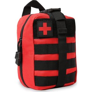 Tactische Medische Kit, Outdoor Medische Tas, EHBO-Kit Militair, Nylon Tactische Eerste Hulp Kit voor Outdoor, Noodtas, Eerste Hulp Zak, Rood