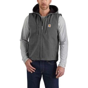 Carhartt Herren Weste Knoxville mit Kapuze Relaxed Fit Washed Duck Vest Gravel-XL
