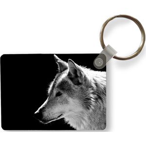 Sleutelhanger - Wilde dieren - Wolf - Zwart - Wit - Uitdeelcadeautjes - Plastic