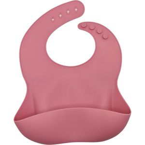 Silicone slabbetje met opvangbak afwasbaar rose