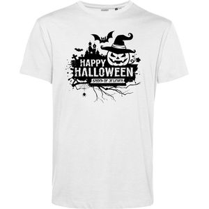 T-shirt kind Snoep of je leven | Halloween Kostuum Voor Kinderen | Halloween | Foute Party | Wit | maat 128