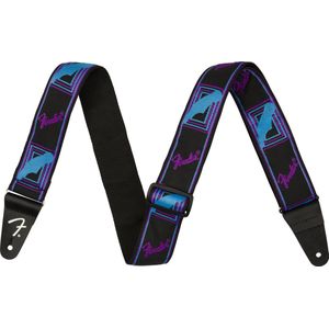 Fender Neon Monogrammed Strap Purple/Blue - Gitaarband