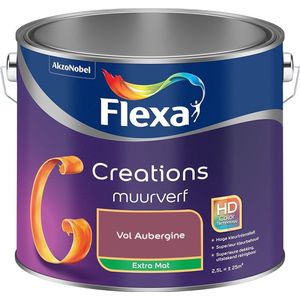 Flexa - Creations Muurverf Extra Mat - Vol Aubergine - Mengverf - 2.5 Liter