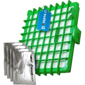 Dparts hepa filter en geurzakjes geschikt voor Rowenta stofzuiger - 1 filter en 4 zakjes geurkorrels - Silence Force Compact - Silence Force Extreme - Silence Force Extreme Compact - X-Trem Power - X-Trem Power XL - stofzuigerfilter ZR002901