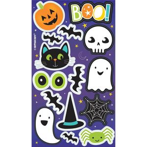 Amscan Stickervel Halloween Junior Papier Paars/wit 4 Stuks