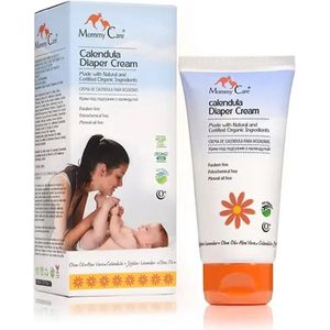 Mommy Care - Natuurlijke Calendula Luiercrème - 80ML - Voorkomt luieruitslag - Luierzalf - Gemaakt van natuurlijke en gecertificeerd Biologische ingrediënten - Aloë, kamille, olijfolie en cacaoboter