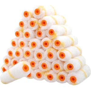 Verfrollerhoezen - 36 stuks - wit en oranje - 10,2 cm