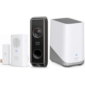 Eufy Dual 2 Pro 2K Draadloze Video Deurbel Incl. Homebase 3 en verstelbare camera + Deurbelgong - Voordeelbundel