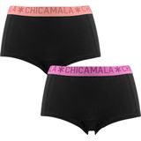 Chicamala dames 2P mini boxershorts basic combi zwart II - M