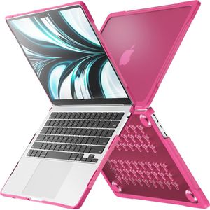 Mobigear Laptophoes geschikt voor Apple MacBook Air 13 Inch (2022-2025) Hoes Hardshell Laptopcover MacBook Case | Mobigear Shockproof Pro - Roze - Model A2681 / A3113 / A3240