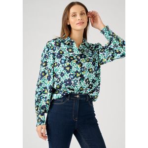 Damart - Gebloemde blouse in modal - Vrouwen - Wit - 46