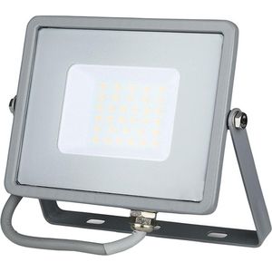 LED Bouwlamp 30 Watt - LED Schijnwerper - Viron Dana - Natuurlijk Wit 4000K - Mat Grijs - Aluminium - SAMSUNG LEDs