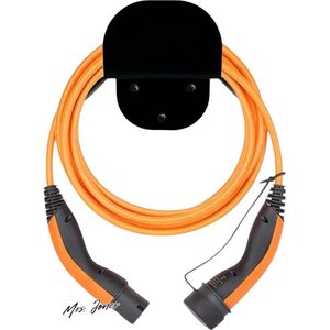Mrs. Jones Wallbox Kabelhouder Zwart Wandhouder Oplaadkabel Oplaadstation Elektrische Auto - Houder en Stekkerhouder .