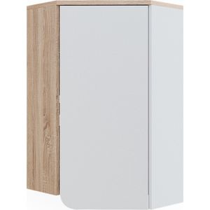 Vicco Badkamerkast Karen, Sonoma/Wit/Wit, 50 x 75 cm met deur en open vakken