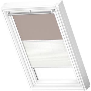 VELUX Origineel Verduisterend Rolgordijn Plus Plissé (DFD) Wit Kozijn, M06, 306, Light Taupe