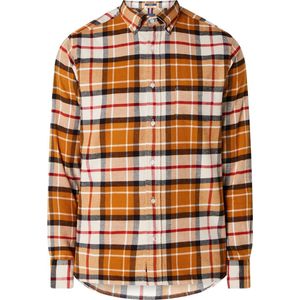 Gant Casual hemd lange mouw Oranje D2. Reg UT Flannel Tartan Shir 3220089/822