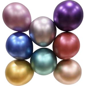 50 st Mix Luxe Chroom Metallic Ballonnen| Gekleurde Mix| Decoratie|Feestdecoratie| MagieQ
