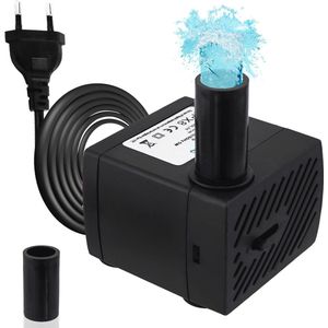 Waterpomp voor vijver en aquarium, dompelpomp 350 l/u, ultralichte en stille pomp met 2 sproeiers