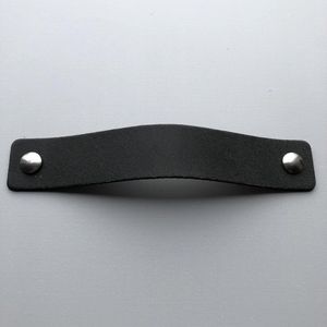Leren handgrepen Grijs - 4 stuks - 18 x 3 cm