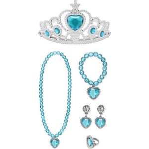Het Betere Merk - prinsessen speelgoed - blauwe tiara / kroon - juwelen - voor bij je prinsessenjurk - verjaardag meisje