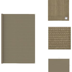 vidaXL Tenttapijt - Taupe - 250x400 cm - Hoge dichtheid polyetheen - Weerbestendig - Tenttapijt