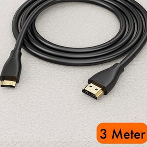 Mini HDMI naar HDMI Kabel - 3 Meter - 4K Ultra HD - Geschikt voor Camcorder Sony, Nikon, Rasperry Pi, Nvidia Shield, Lenovo Yoga, GoPro Hero 7/6/5, DSLR Camera, HDR-XR50