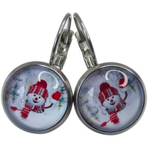 2 Love it Sneeuwpop - Oorbellen - Kerst - Stainless steel - Lengte 2,5 cm - Doorsnee 12 mm - Multicolor