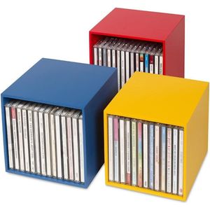 Houten CD-opbergdozen - Set van 3 opbergdozen voor 40 CD's - Decoratief design