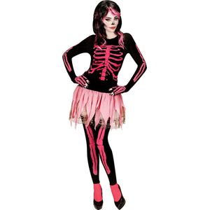 Roze skelet Halloween kostuum voor dames  - Verkleedkleding - Medium