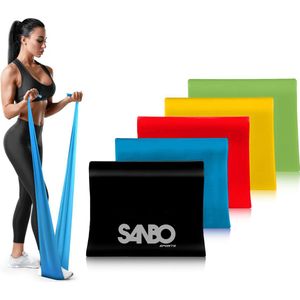 Sanbo Weerstandsbanden Set - 200 x 15 cm - Resistance Band - Fitness Elastiek - Pilates - Theraband