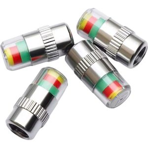 4 Stuks Auto Bandenspanning Indicator – Externe Klep Sensoren – Waarschuwing & Bewaking – Bandenspanningsmeter
